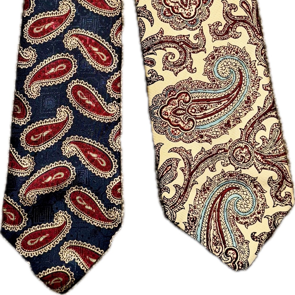 Vintage Polo Ralph Lauren Silk Tie Lot with Paisley Design - 90s, y2k Designer
